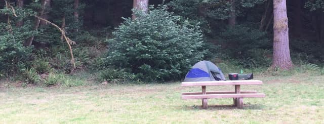 Group campsite: maximum of 25 people with 4 passenger vehicles or 2 travel trailers or motorhomes.