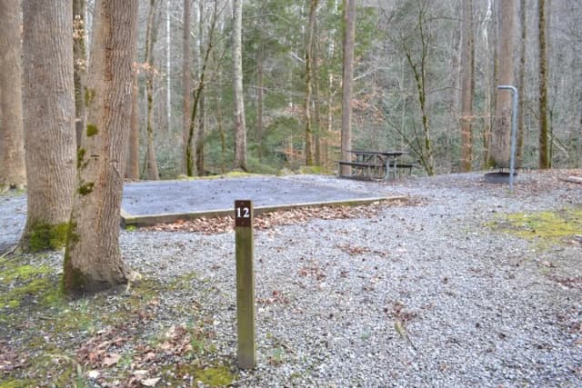 Site 012 at Big Creek Campground (Great Smoky Mountains National Park)