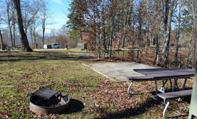 A photo of Site 27 of Loop BALSAM MOUNTAIN CAMPGROUND at BALSAM MOUNTAIN CAMPGROUND with Picnic Table, Fire Pit, Tent Pad