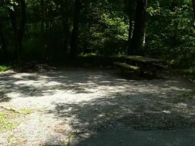 Shaded site, shared water hydrant.