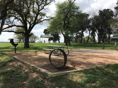 Picnic table, grill, and fire ring