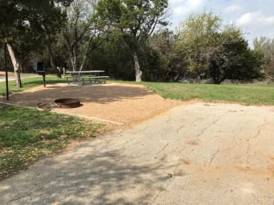 Picnic table, grill, and fire ring