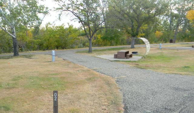 Lower Loop Sites 1-12 singles · Site 02 at Left Tailrace