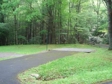 Tent site with stairs