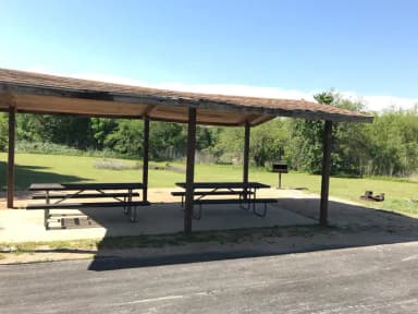 Covered picnic area at site