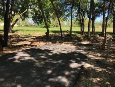 Site fire ring and RV hookup area