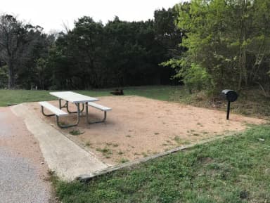 Picnic table, grill, and fire ring