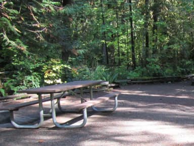 tent area with handicap accessible fire pit and grill
