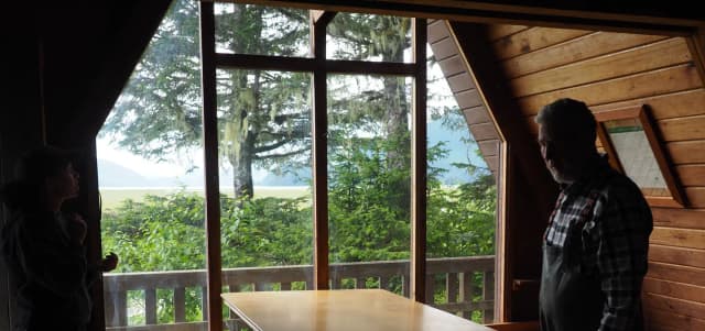 VIEW FROM LITTLE DRY ISLAND CABIN WINDOW