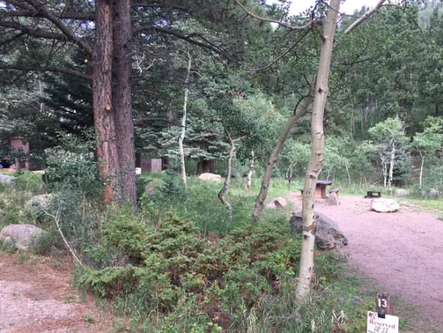 Example campsite at Saint Charles Campground