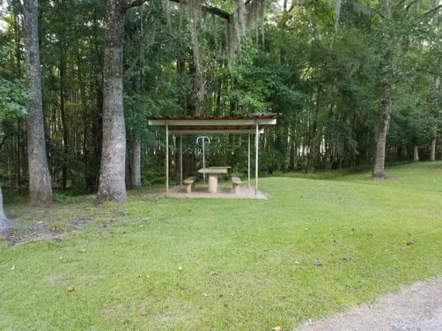 A photo of Site 05 of Loop MAGNOLIA RIDGE  at MAGNOLIA RIDGE with Picnic Table, Fire Pit, Lantern Pole