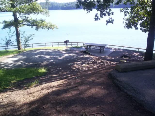 Sawnee camp site, sandy, water view.