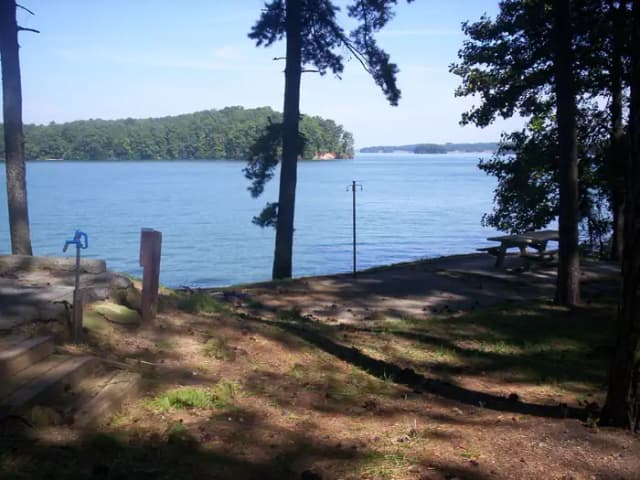 Water view, picnic table