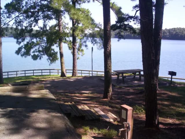 Water view, point site, paved parking.