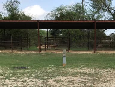 Equestrian site hookup with two stalls and restroom/shower facility nearby