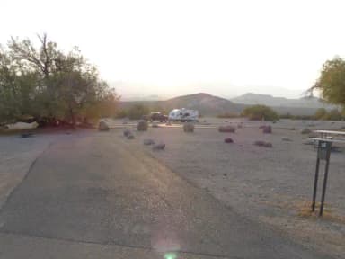 Furnace Creek Campground standard nonelectric site #18 with picnic table and fire ring