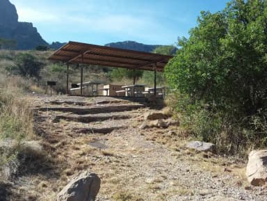 Looking up at site R from the roadway