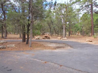 Parking spot and picnic table, Mather Campground