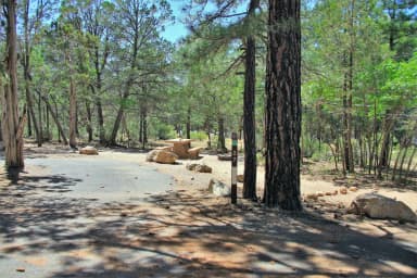 Picnic table, fire pit, and parking spot, Mather Campground