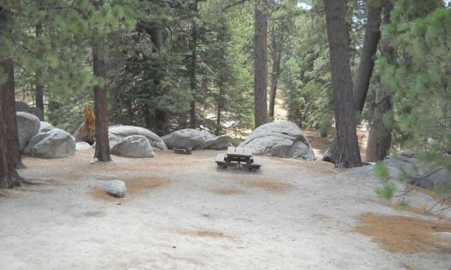 Boulder Basin campsite 25 with picnic table.