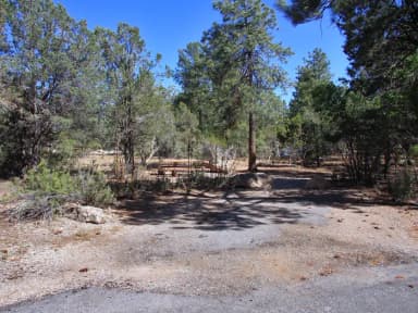 Picnic table, fire pit, and parking spot, Mather Campground