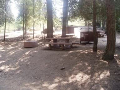 Site #96  Steep hillside.  Camper no tents recommended