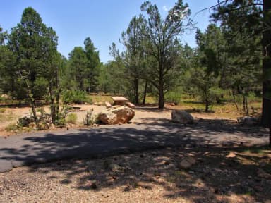 Picnic table, fire pit, and parking spot, Mather Campground