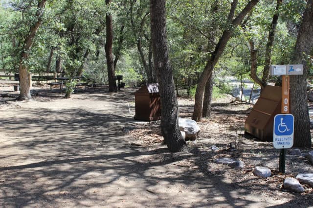 Campsite #8 is the accessible site with electric hookups for medical equipment.