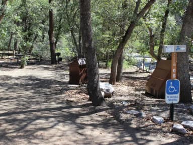 Campsite #8 is the accessible site with electric hookups for medical equipment.