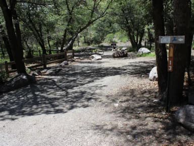 Campsite #13 has more privacy, but is challenging to back into the site.
