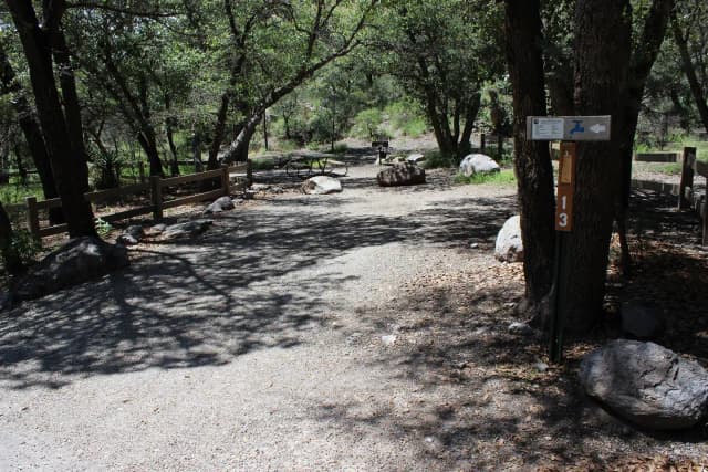 Campsite #13 has more privacy, but challenging to back into the site.