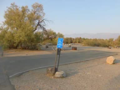Furnace Creek Campground standard nonelectric ADA site #22 with accessible picnic table and fire ring
