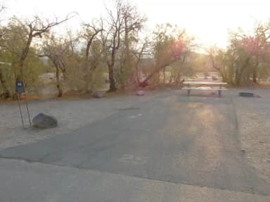 Furnace Creek Campground standard nonelectric site #25 with picnic table and fire ring