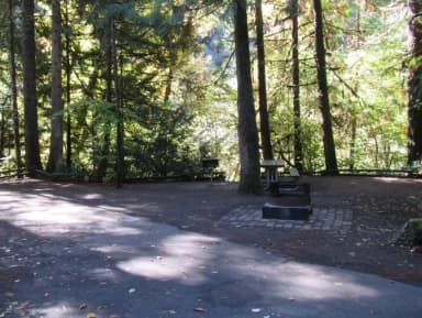 Medium sized tent pad with access to river