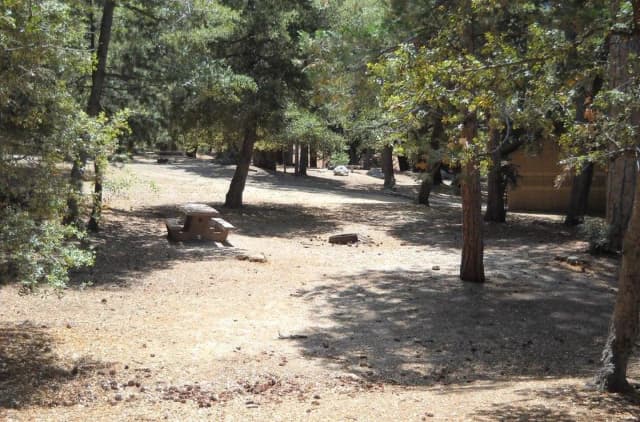 Picnic area with fire pit.