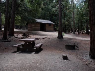 Picnic area with fire pit.