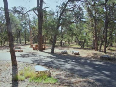 Picnic table, fire pit, and park spot, Mather Campground