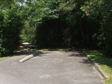 Driveway is level.