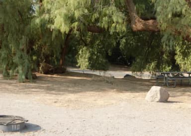 Furnace Creek Campground standard nonelectric tent only drive in site #110 with picnic table and fire ring.