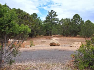 Picnic table and parking spot, Mather Campground