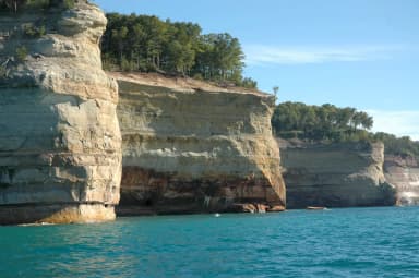 A water view of Pictured Rocks National Lakeshore