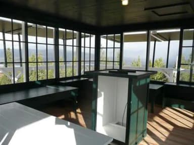 Double Arrow Lookout Tower- interior cabin looking northwest