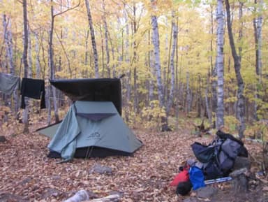 Campsite at North Lake Desor Campground in Fall