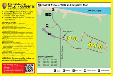 Central Avenue Walk-in Campsites Map Overview, Central Avenue Walk-in Sites