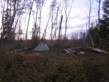 Little Todd Campground with Tent at Sunset