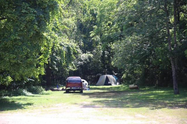 Tent and Car at Bay Creek Campground