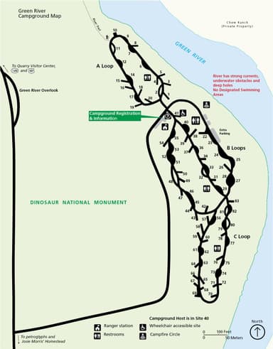 Green River Campground Map, Green River Campground