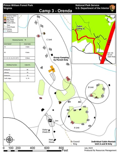 Cabin Camp 3 map, Cabin Camp 3