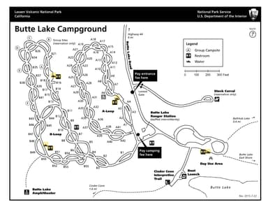Campground Map, Butte Lake Group