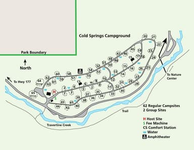 Cold Springs Campground Map, Cold Springs Campground (Chickasaw)